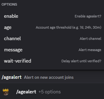 Hugo agealert command overview