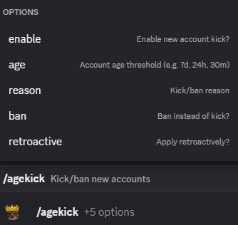 Hugo agekick command overview