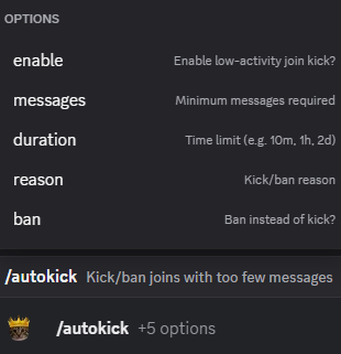 Hugo autokick command overview