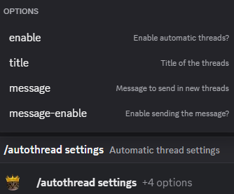 Hugo autothread settings configuration