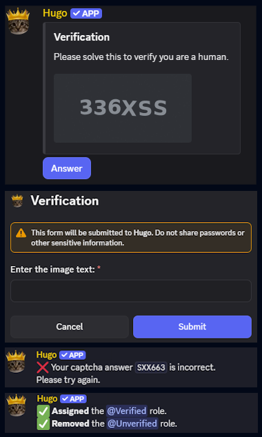 Hugo regular captcha setup