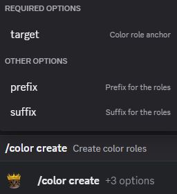 Hugo color create command setup