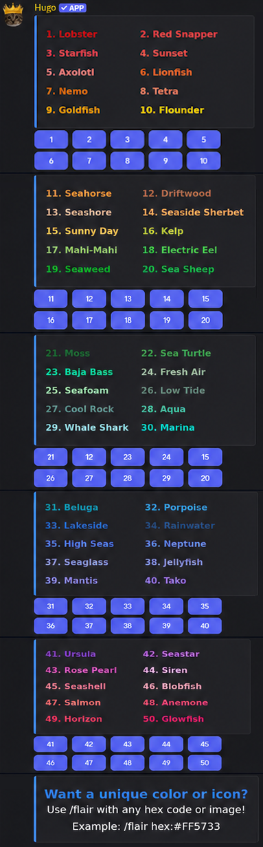 Hugo color role list example