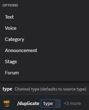 Hugo duplicate command type selection