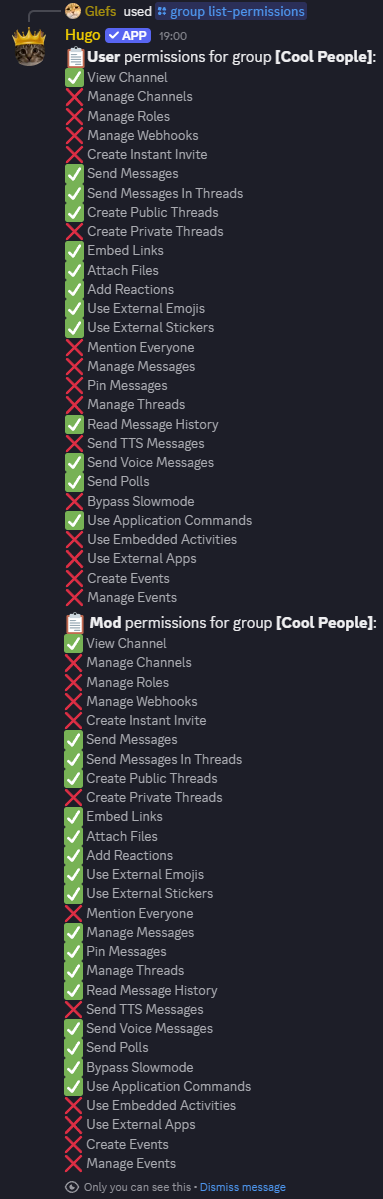 Hugo group permissions editor