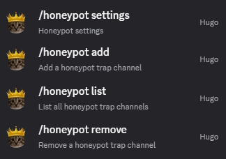 Hugo honeypot command overview