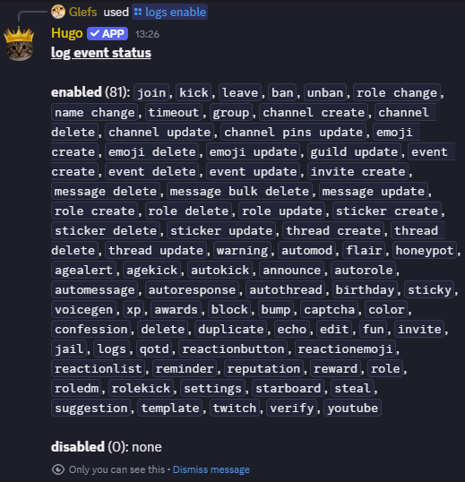 Hugo logs enable