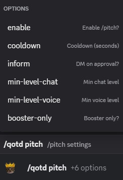 Hugo QOTD pitch settings