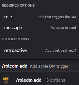 Hugo role DM add command setup