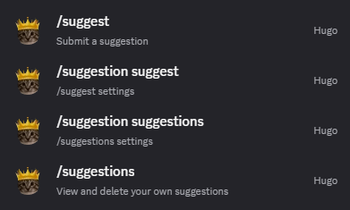 Hugo suggestion settings