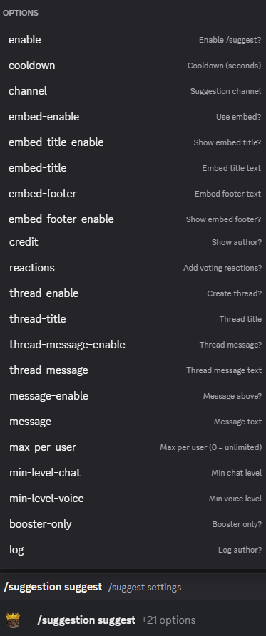 Hugo suggestion suggest settings