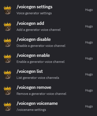 Hugo voice generator command overview