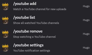 Hugo youtube command
