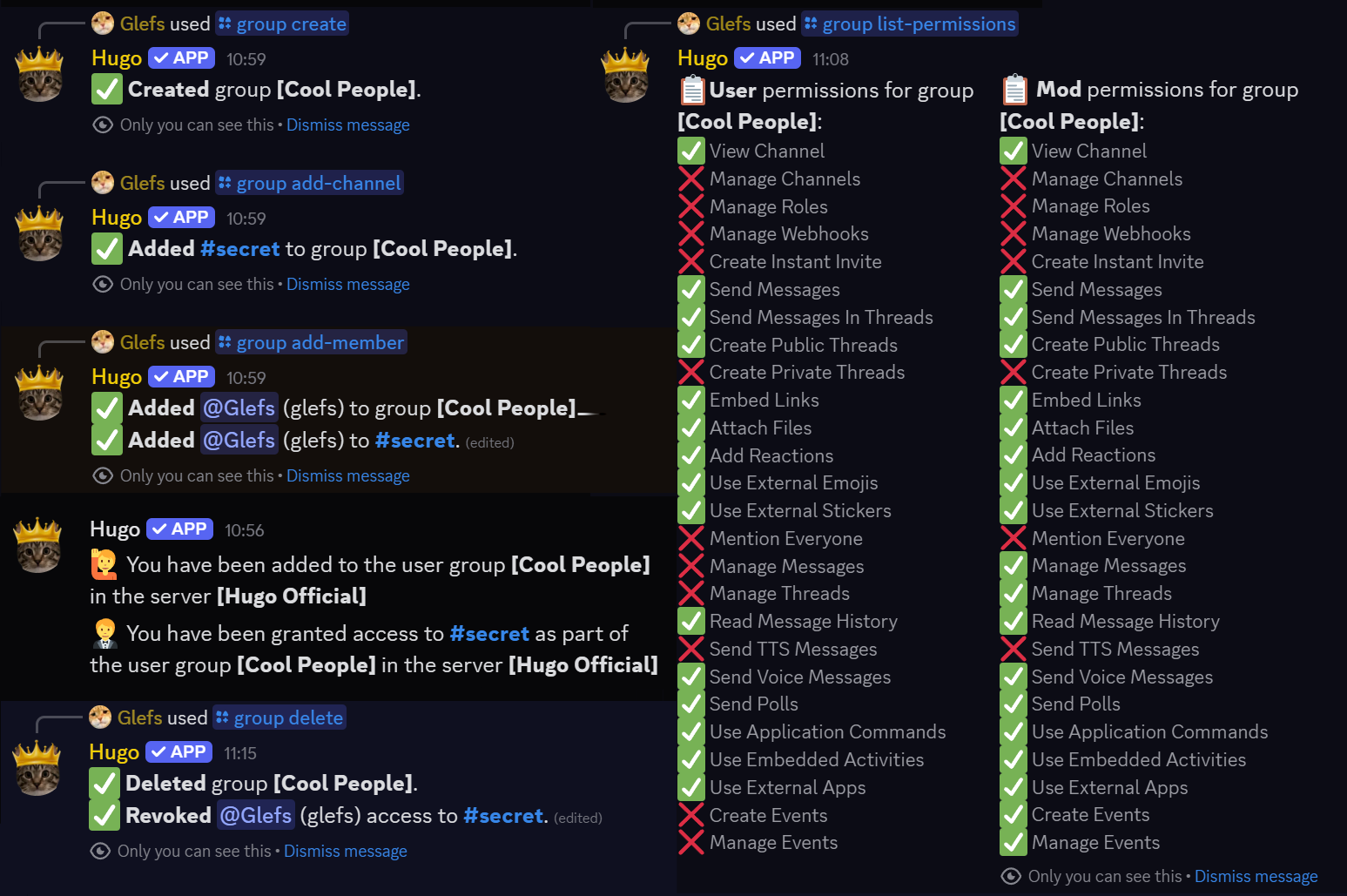 Groups showcase