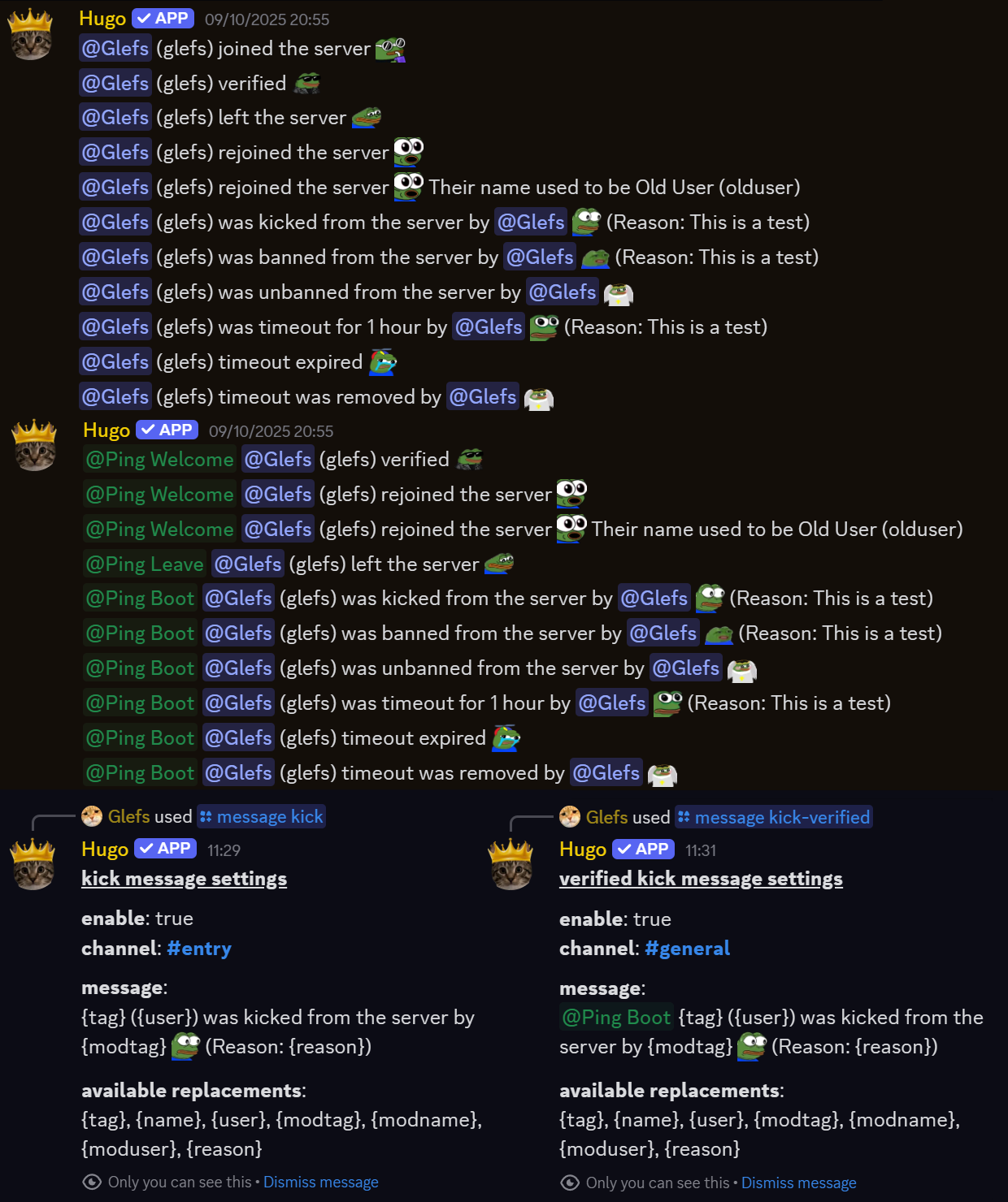 Messages showcase